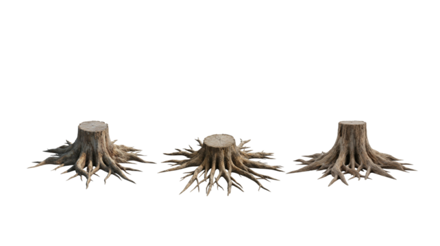 Tree stump with roots