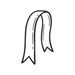 Simple black ribbon line art illustration for design elements and creative projects ribbon design decoration graphic