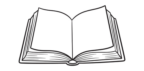 Open Book Illustration Reading Education Knowledge Literature Learning Studying Pages Storytelling Blank Drawing Sketch