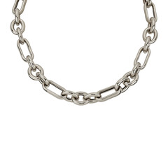 Chain-necklace-circle chain-rope chain-silver chain-hanging-men's chain-modern-stylish-fashionable-white background