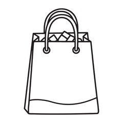 Shopping Bag Icon Simple Retail Purchase Line Art Illustration for Online Store Boutique Promotion Fashion E commerce