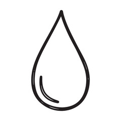 Black Drop Line Art Simple Illustration Symbol Water Rain Tear Purity Freshness Icon Design Graphic Vector Template