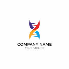 Obraz premium Abstract Colorful DNA Helix Logo Design for Science and Technology Company.