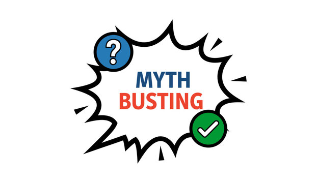 Myth Busting Comic Speech Bubble