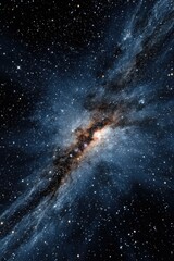 Fototapeta premium A stunning portrayal of the Milky Way galaxy with vivid, colorful stars against a deep black backdrop, ideal for promoting astronomy and cosmic exploration.