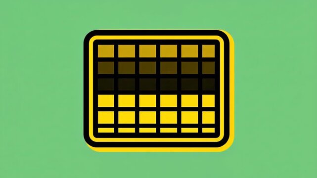 Graphic icon representing a color palette or swatch card with yellow gradient squares