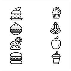 A Vibrant Healthy Food Icon Symbol, Showcasing Cuisine and Nutrition in a Flat Design Minimalist Vector for Digital Restaurant Service Success Marketing Growth.