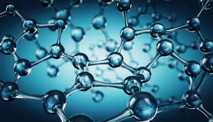 3d model of molecule oil painting style illustration 