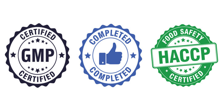GMPHACP Completed Certification Badges Vector  illustration icon silhouette