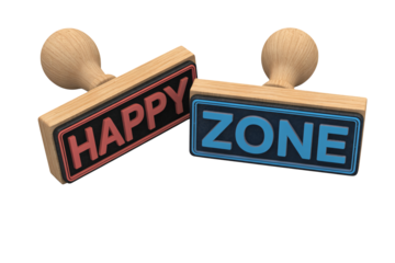 Enter the happy zone with these motivational rubber stamps, perfect for crafting, scrapbooking, and adding a touch of positivity to any project