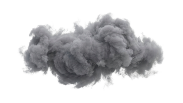 Dramatic storm cloud isolated, perfect for weather forecasts and cinematic visuals, great for adding atmospheric effects to digital designs and creative projects