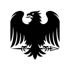 “Heraldic Eagle Emblem Vector – Stylized Black Eagle Crest Symbol”