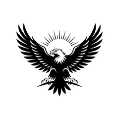 “Eagle Emblem Vector – Majestic Flying Eagle Logo, Vintage Heraldic Bird Illustration”