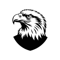 “Eagle Head Silhouette Vector – Fierce Raptor Mascot Logo, Powerful Wildlife Emblem Design”