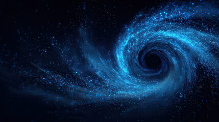 Cosmic swirl of blue nebula and stars