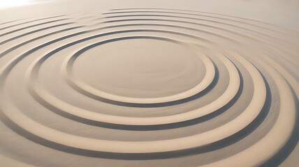 Obraz premium Concentric Raked Sand Pattern in Zen Garden