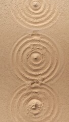 Concentric Raked Sand Pattern in Zen Garden