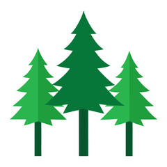Obraz premium Three stylized green christmas trees in a row