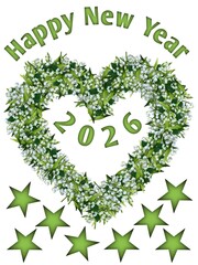 happy new year,recycle symbol made of grass,recycle symbol made of leaves,recycle symbol made of green leaves