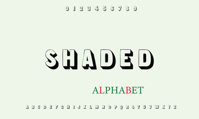 Sans Serif Shaded alphabet letters font for logo