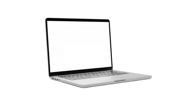 Sleek modern laptop with blank screen ready for your content, perfect for showcasing websites, apps, or presentations in a professional and engaging way