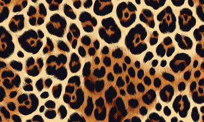 Vibrant wild animal skin with a realistic leopard fur texture