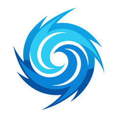 Abstract blue swirling cyclone logo design