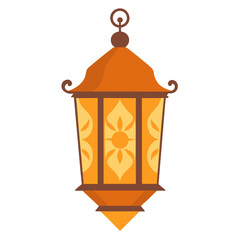 Ornate orange lantern with intricate floral pattern