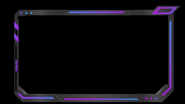 Futuristic neon face cam overlay for streamers