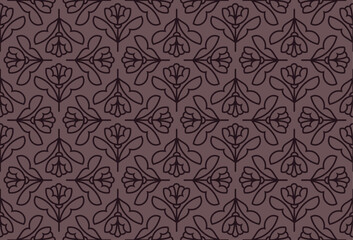 Cute Abstract Floral  Seamless Pattern. Vector Art Deco Flower background.