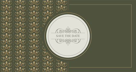 Elegant Decorative Save The Date Ornament Invitation Card Template