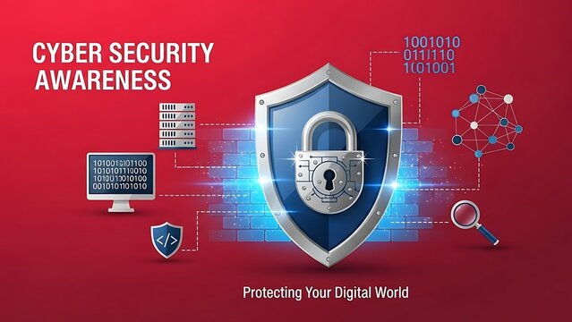 Cyber Security Awareness - Protecting Your Digital World with Technology. - Powered by Adobe