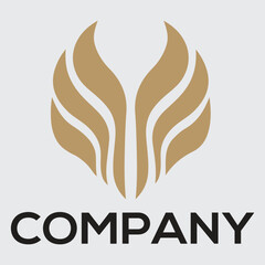 Elegant Gold Flame Logo Corporate Branding and Identity Design