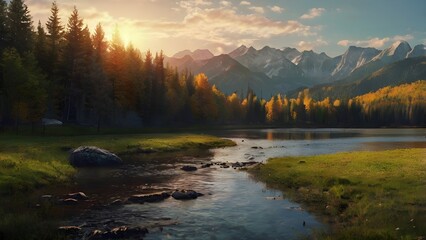 sunrise over the river