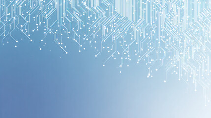 Abstract blue digital rain and network connections background