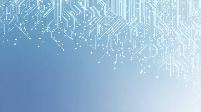 Abstract blue digital rain and network connections background - Powered by Adobe