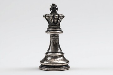 Fototapeta premium Detailed Image of a Single Chess Piece in a High-Contrast Setting on a Light Background
