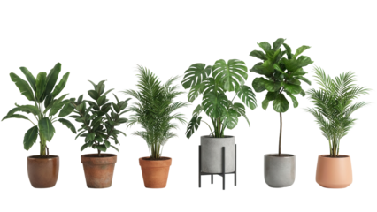 Bring vibrant greenery indoors with this collection of potted houseplants, creating a refreshing and stylish atmosphere for modern home and office spaces