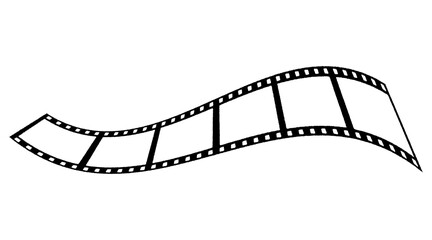 Film strip background with retro photo and cinema frames. Movie reel or video strip roll design. Vector illustration for media, film, and photography projects.