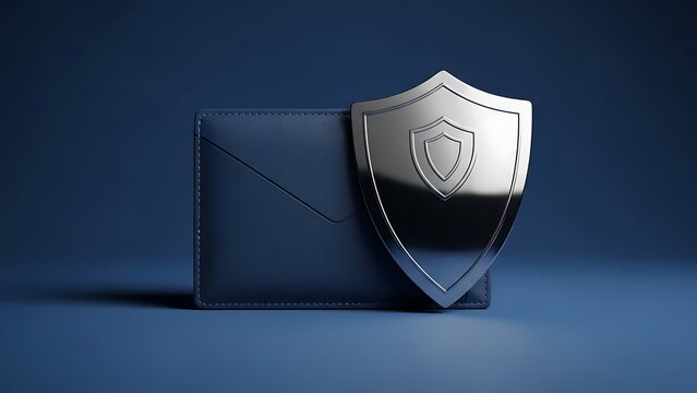Email Security Concept - Shield Protecting a Blue Envelope. - Powered by Adobe