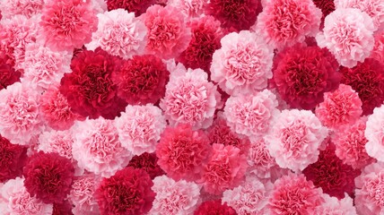 Abundant pink and red carnations in full bloom. AI generated