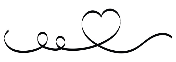Continuous line drawing of two hearts on white background. Cute simple love heart line art .