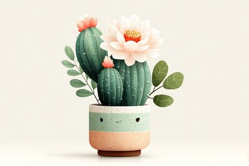 Nature cactus art capturing floral beauty high resolution photo