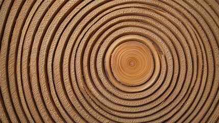 Fototapeta premium Close-up view of circular wood grain patterns, showcasing the natural beauty and texture of the wood.