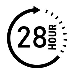 Twenty-eight hour timer period for delivery service icon