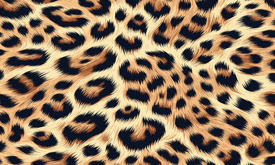 Wild animal skin with a realistic leopard fur texture