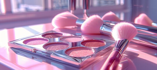 Vibrant halloween makeup tutorial with brushes, palettes, and a mirror for creative looks