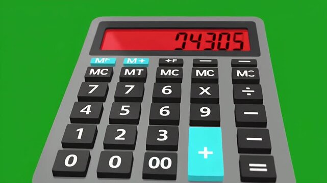 Close Up Electronic Calculator With Numeric Keys.