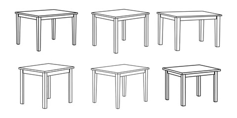 square tables line art drawing vector illustration
