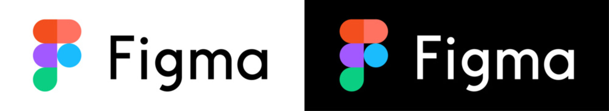 Figma Black Square and Circle Logo Vector, Figma App Icon. new Figma symbol. High resolution vector set

